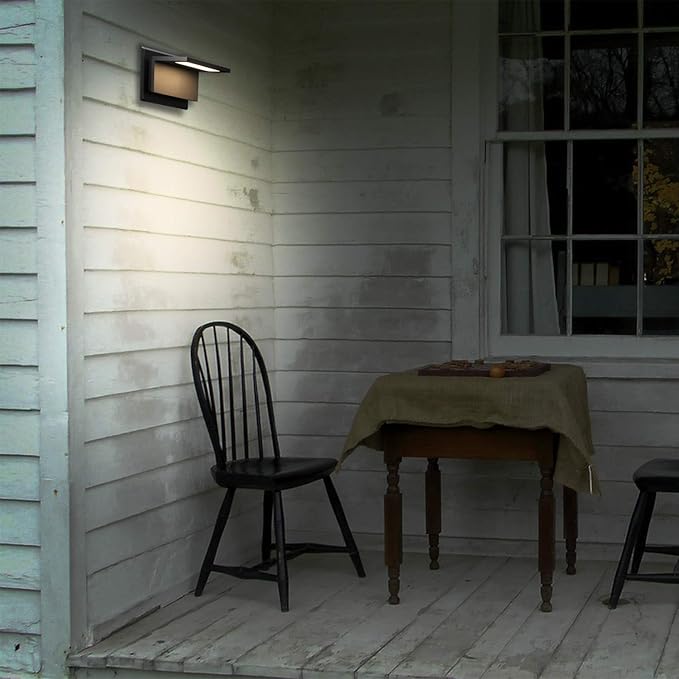 Wall Light Outdoor LED Wall Mount Lamp Black Modern Wall Mount Sconce Lantern Fixture for Porch Front Door Garden Yard Patio IP54 Waterproof 10W 680Lm 3000K