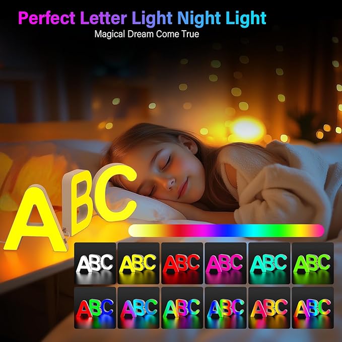 OJQ Light Up Letters Led Lights- Marquee Letters for Boy Girl Gift Room Decor Wall Lights - Music Sync Color Change Colorful, Birthday Gifts for Girl, Teen Girls Christmas Gifts Home Wall Decor