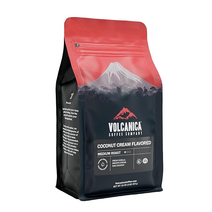 Coconut Cream Flavored Coffee, Ground, Fresh Roasted, 16-ounce