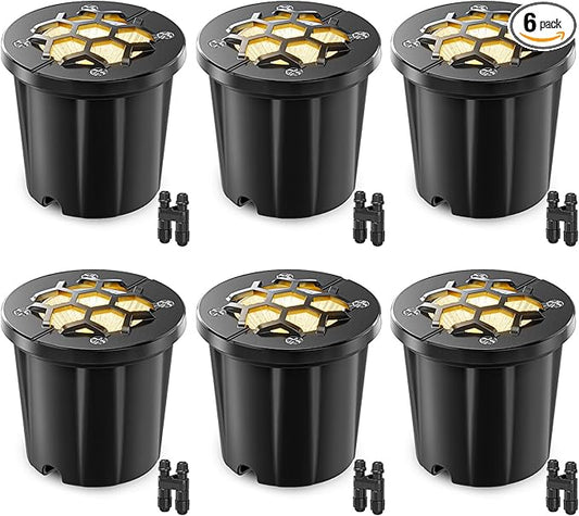 HIBOITEC Low Voltage Landscape Lights 12W, LED Outdoor In-Ground Lights 1200LM Ultra Bright Waterproof IP67 Pathway Lights, 12-24V AC/DC Landscape Lighting for Yard Garden Tree Uplighting, 6 Pack
