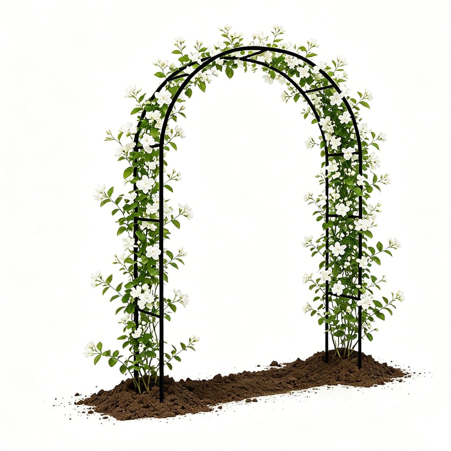 Metal Garden Arch Trellis for Climbing Plants, 4.6ft 7.8ft 10ft Outdoor Archway Arbor Stand for Roses, Cucumber Vines Frame for Raised Bed, Patio Backyard Wedding Decoration(Black,W7.87ft*H7.22ft)