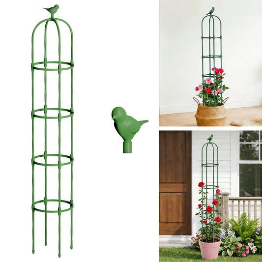 Garden Obelisk Trellis for Climbing Plants Outdoor, 6.5 FT Garden Trellis Plastic Coated Metal Plant Support for Indoor Outdoor, Tall Decorative Trellis for Roses, Flowers, Vines, Potted Plants