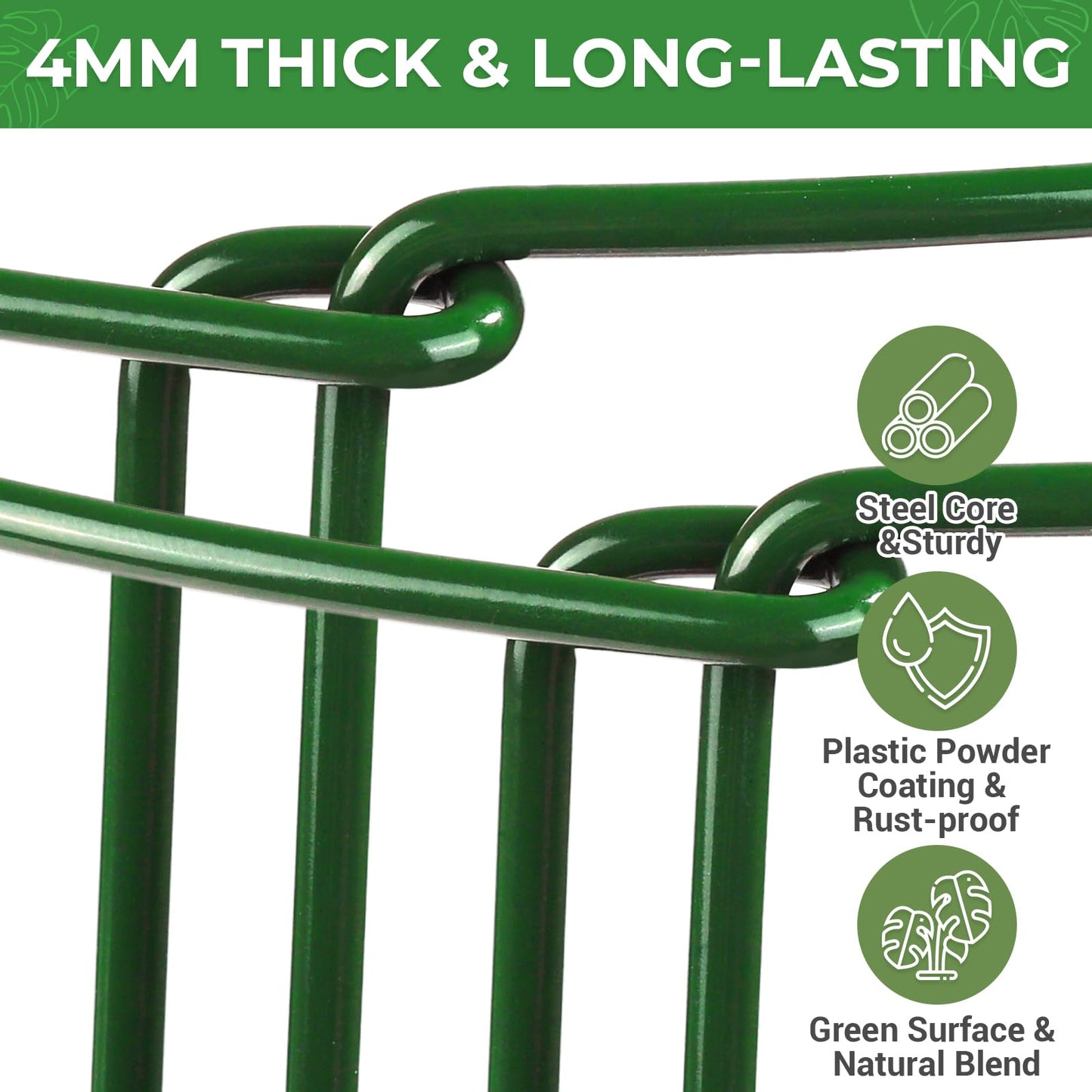 LEOBRO 12PCS Plant Supports, 24 Inch Peony Cages and Supports, Garden Plant Stakes for Indoor Plants, Outdoor Plants, Peony Tomato Monstera Hydrangea Stakes, 10" W x 24" H
