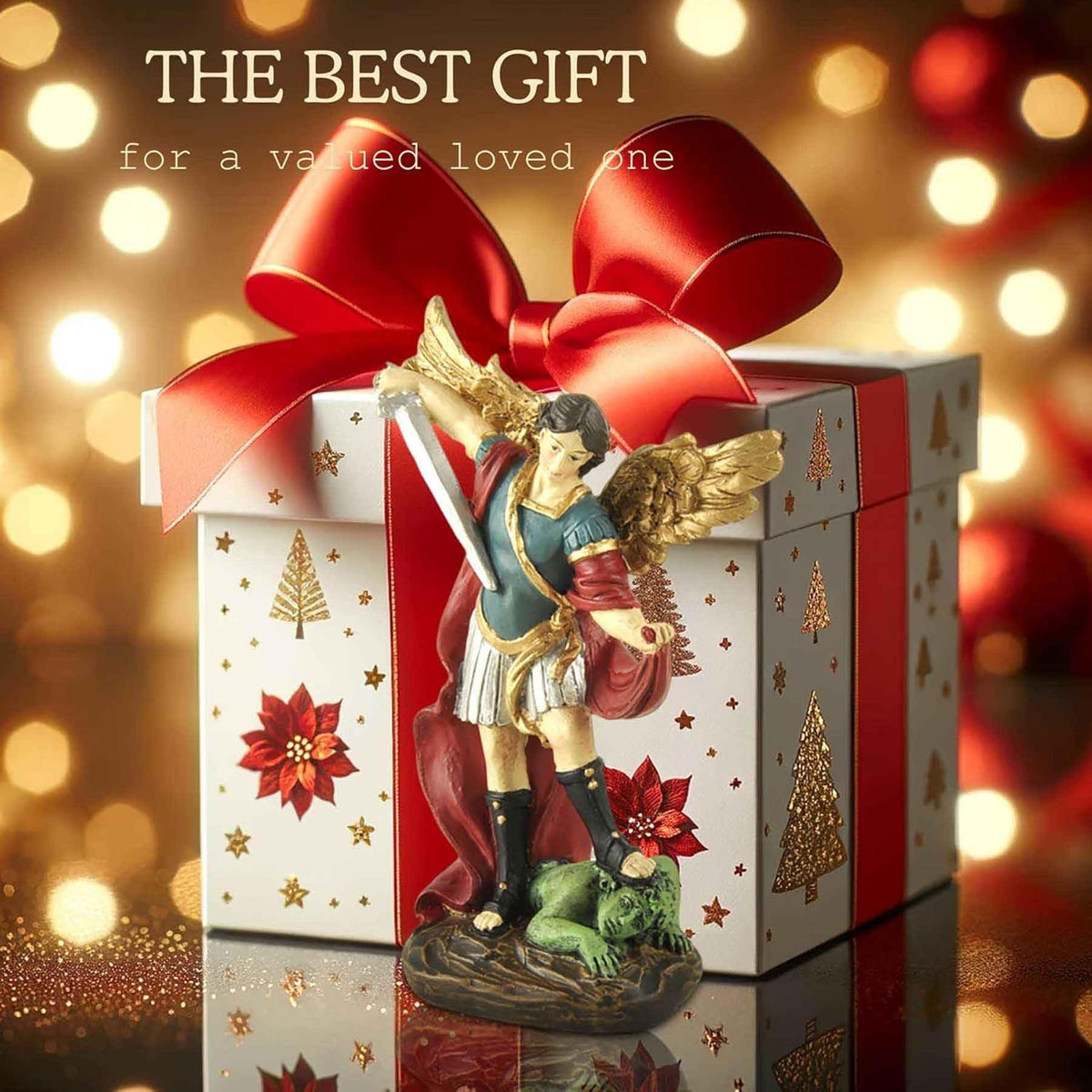 San Miguel Archangel Statue - Saint Michael Defeats Lucifer | 5.31” Religious Collectible Sculpture