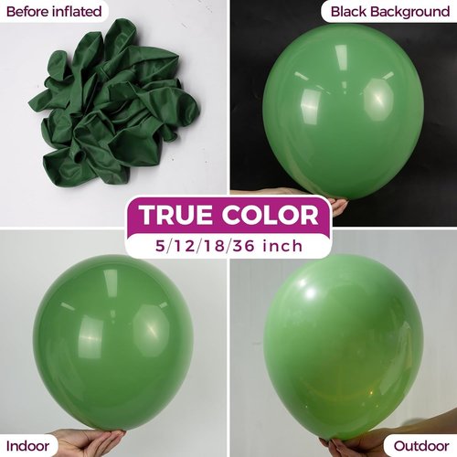 Bezente Sage Green Balloons - 18 Inch Thick Olive Green Latex | 30 Pack for Birthday & Bridal Shower Decor