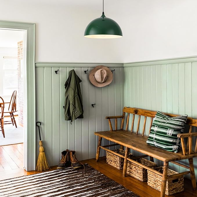 Farmhouse Pendant Light, 11.8inch, 2 Packs- Green Industrial Kitchen Pendant Lights, Pendant Lights Kitchen Island, Pendant Light for Bedroom, Office, Kichen Sink, Library