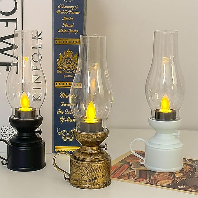 HELLORSO LED Kerosene Lamps, Portable Cordless Touch Switch Small Lamp with Battery Operated Lamp,Stepless Dimming, Night Light for Birthday Gifts (B1)