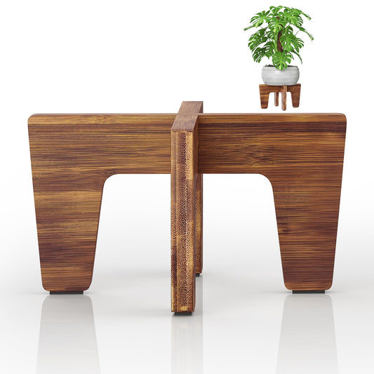 Plant Stand Indoor Outdoor, Plant Holder Sturdy Single Flower Pot Stand Planter Stand Stool Display Decorative for Desktop Counter Room (Brown 10")
