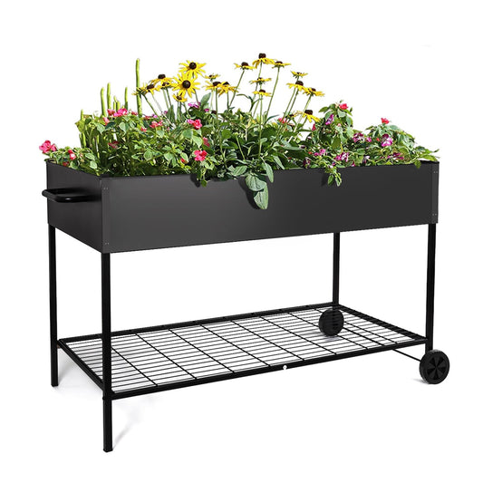 MIXC 50 * 26 * 31 Large Metal Raised Garden Beds with Legs, Elevated Planter Boxes Outdoor Raised for Gardening, Bigger Planter Box for Vegetable Flower Herb
