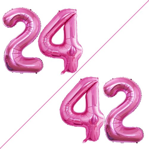 GOER Jumbo 42-Inch Hot Pink Number 24 Balloons | Perfect for 24th Birthday Party Decorations