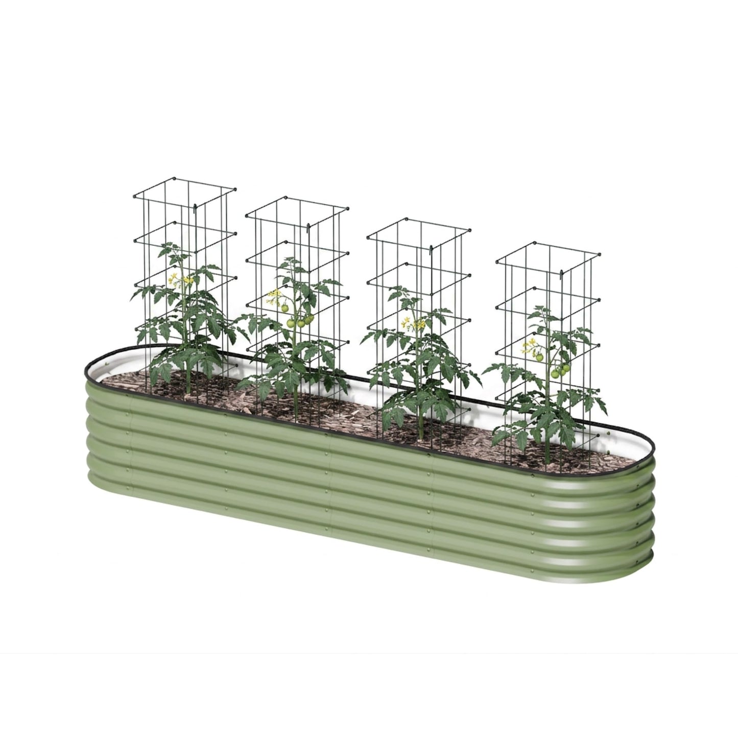 Vego Garden 4 Pack 11.5" Square Tomato Cage for Garden & Pots, Rust-Resistant Tomato Stakes Heavy Gauge Plant Cage Trellis Support for Climbing Vegetables Plants