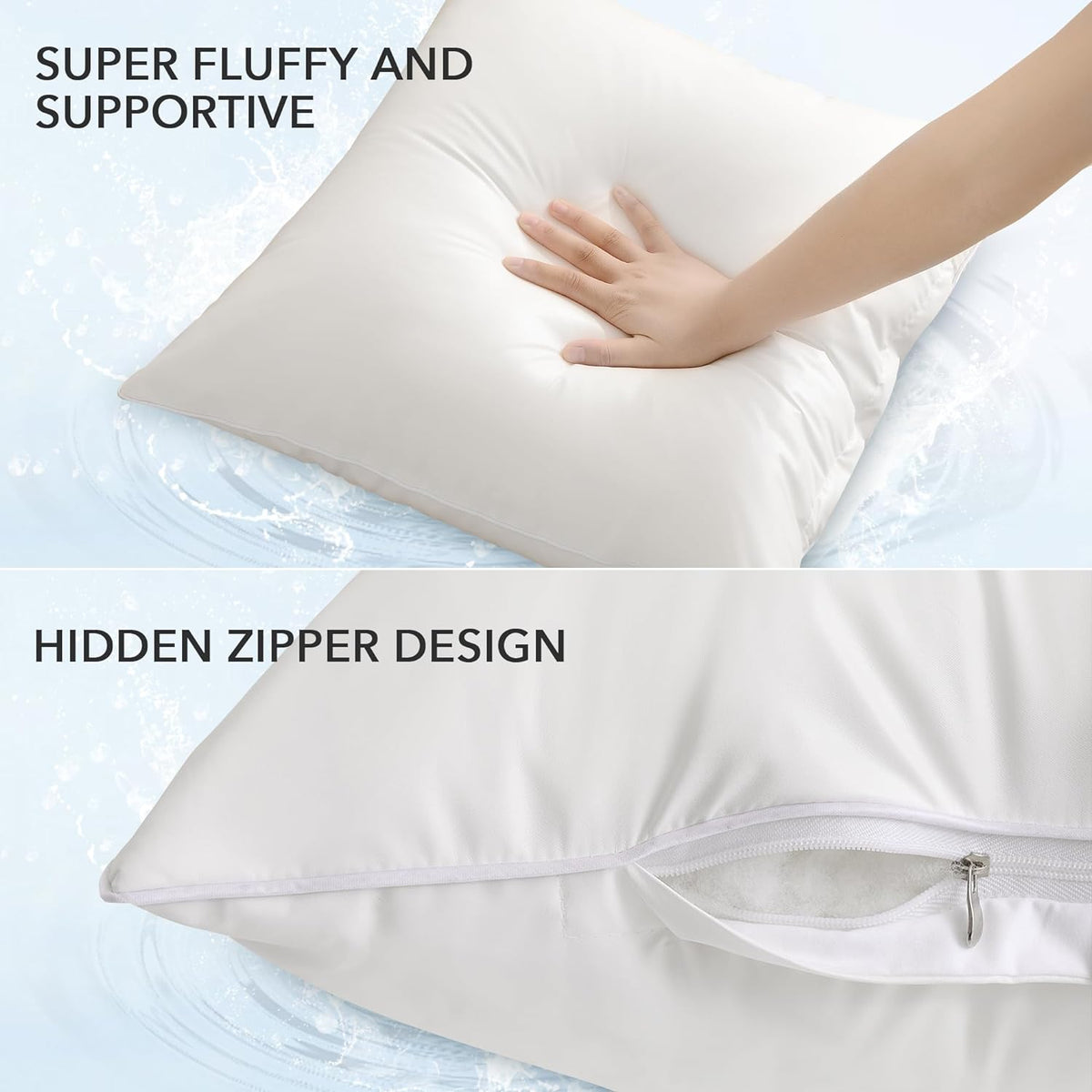 Oubonun 20x20 Waterproof Outdoor Pillow Inserts - Decorative Square Throw Pillows for Couch & Patio | Pack of 2 - White