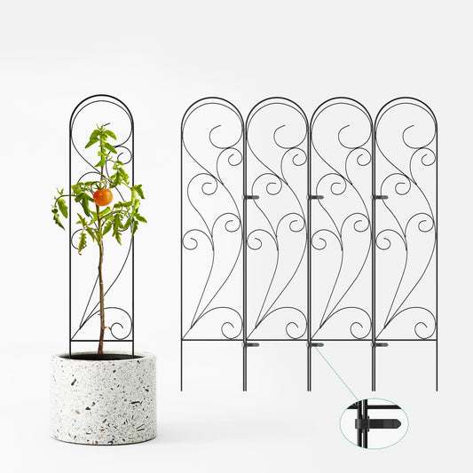 Zhongma 4 Pack 36" Metal Plant Trellis for Potted Plants Climbing,Indoor and Outdoor Fence Plant Support Trellis for Flower and Vagetable