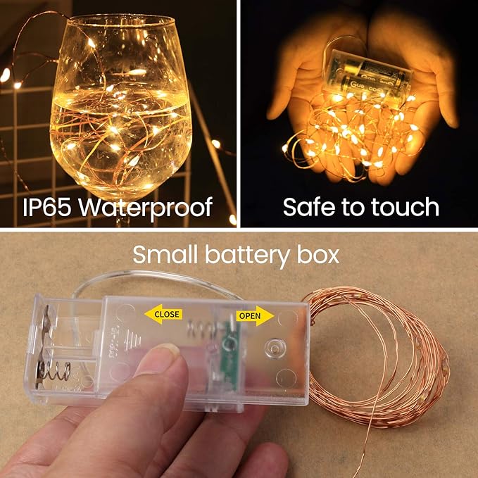 innolife 6 Pack LED Fairy String Lights Battery Operated with Remote Control & Timer, 10 Ft 30 LED Copper Wire Twinkle Lights for Bedroom Christmas Wedding Party Indoor Outdoor Decoration