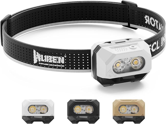 WUBEN H4 LED Headlamp Rechargeable, 800 Lumens Super Bright Head lamp, IP68 Waterproof headlamp with Motion Sensor, Headlight Flashlight 10 Modes with Red Light, for Camping Fishing& Hiking Gear