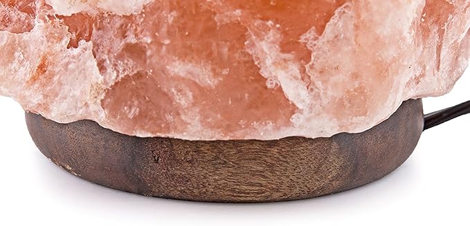 Needs&Gifts Himalayan Salt Lamp, Natural Crystal Rock Lamp Pink Light, Hand Crafted Wooden Base Direct from Foothills of The Himalayas Home Decor, Dimmable lamp Pinkish-orange 4-7LB (N23)