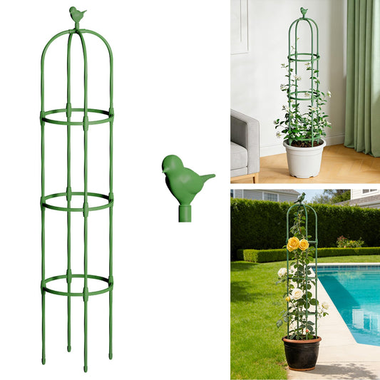 Garden Obelisk Trellis for Climbing Plants Outdoor, 5 FT Garden Trellis Plastic Coated Metal Plant Support for Indoor Outdoor, Tall Decorative Trellis for Roses, Flowers, Vines, Potted Plants