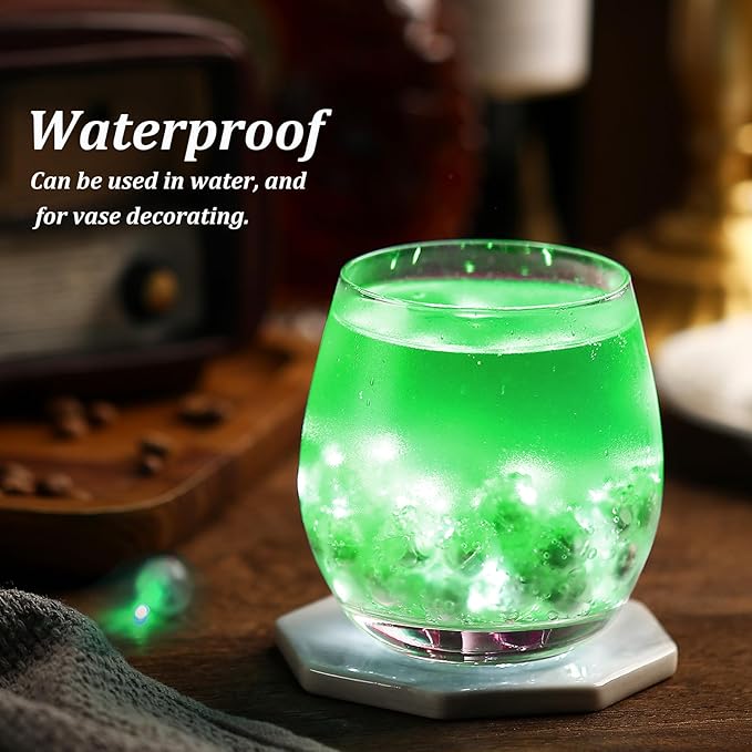 AIKEI 50pcs LED Balloon Lights,Mini Balls Lights,Long Standby Time Party Lamps,Waterproof for Paper Lantern Wedding Birthday Party Decoration Green