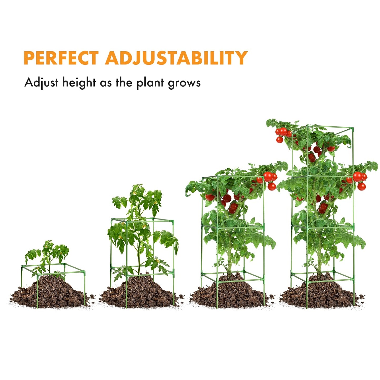 MAGGIFT Tomato Cage - 4 Pack 68 Inch Tomatoes Plant Stakes Support Cages Trellis Extra Tall for Garden & Pots