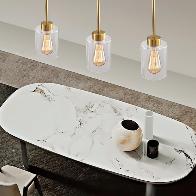 Modern Black Farmhouse Pendant Light with Glass Shade,Industrial Pendant Lighting, Adjustable Hanging Light Fixtures, Farmhouse Pendant Lighting
