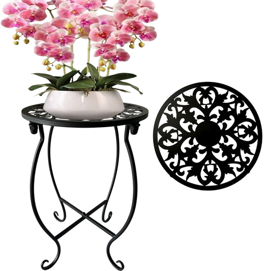 EKINIYAR Plant Stand Indoor Outdoor, Metal Plant Stand for Indoor Plants Iron Art Flower Pot Holder Stand Decoration Shelf Racks for Single Planter Use in Garden Patio Corner 1 Pack