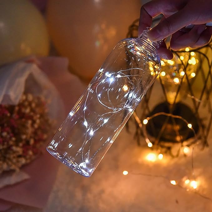 Sokelinn-six 2m 20 LEDs Fairy String Lights, USB Powered String Light for Desk Office Christmas Tree Party Decoration (White, 2)