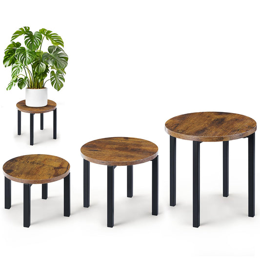Amaoot 3-Pack Plant Stands Indoor, Plant Flower Display Shelf, Heavy Duty Flower Pot Stands for Multiple Plant Fits Living Rooms, Balconies, Offices(Fits 5" -12" Pots)