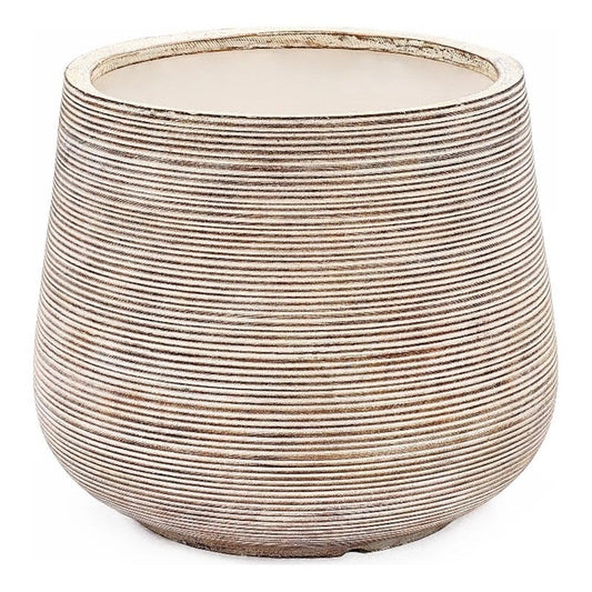 LuxenHome 17" Dia Large Round Planters for Indoor Plants, Outdoor Planters with Drainage Holes, Farmhouse Distressed Plant Pots Indoor & Outdoor for Home Garden Patio