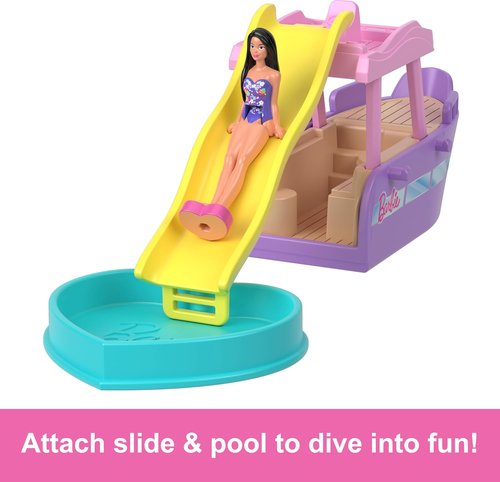 Barbie Mini BarbieLand Playsets - Dream Boat Toy Vehicle with Color-Change Surprise & 1.5-Inch Doll