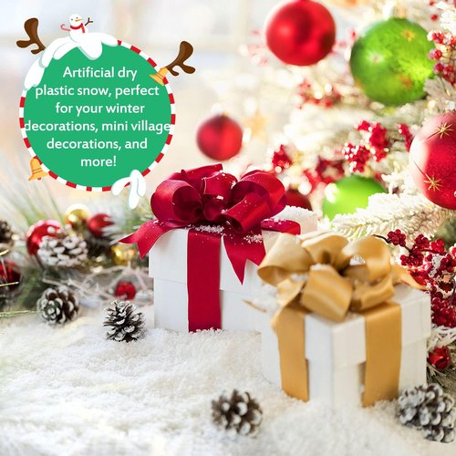 Hatisan 23 Ounces Fake Snow Decoration - Instant Artificial Snow for Christmas Crafts & Displays