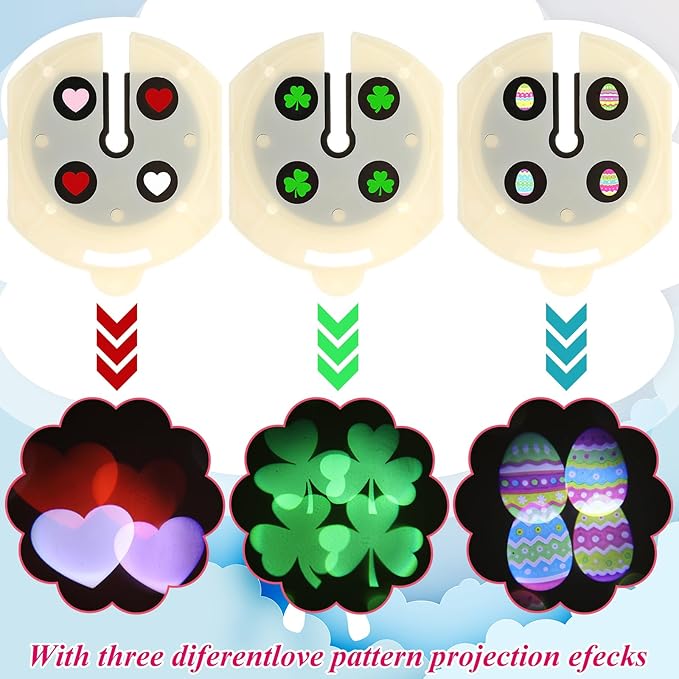 Baquler Easter Flameless Candles Egg Projector Lights Easter Basket Stuffers Spring Home Table Decor Egg LED Candle Night Light with Remote and Timer Battery Operated Gifts for Holiday Indoor Decor
