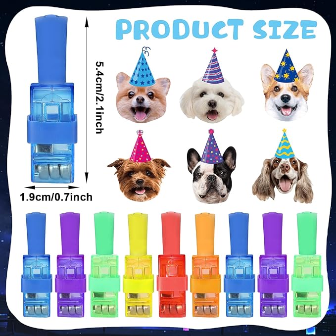36Pcs Dog Themed LED Finger Lights Puppy Party Favors Glow in the Dark Light Up Finger Lights Toys Bulk for Birthday Party Favors Treasure Box Goodie Bag Stuffer Birthday Gifts Classroom Prize