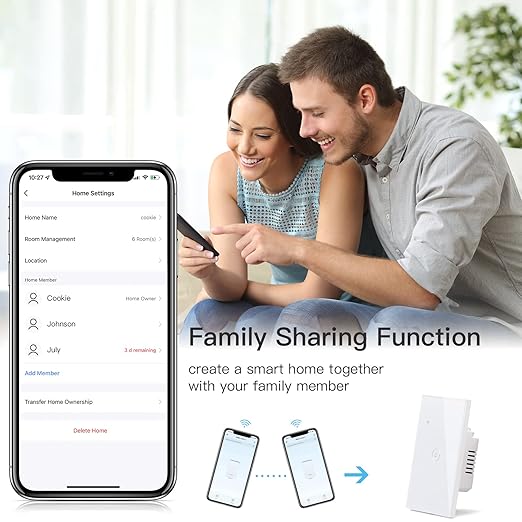 BSEED Smart Water Heater Switch,Work with Amazon Alexa,Google Assistant,WiFi Touch Switch with Smart Life APP Control and Timing Function,20A White Water Heater Switch Suitable for Bedroom,Bathroom