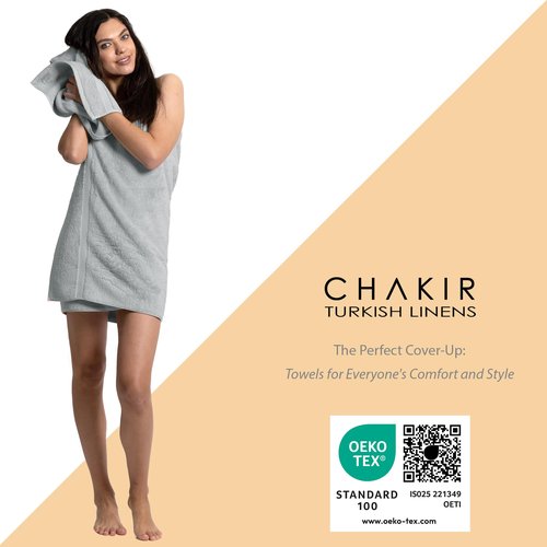 Chakir Turkish Linens | Hotel & Spa Quality 100% Cotton Premium Turkish Towels | Soft & Absorbent (8-Piece Towel Sets, Silver Gray)
