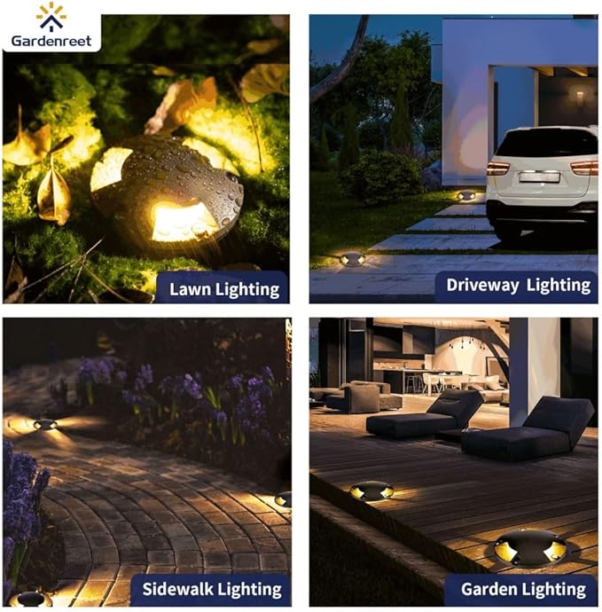 Gardenreet Landscape Low Voltage Well Light - Brass LED Electric 12V in-Grade Lighting, Replaceable Bulb Wired Fixture, Antique Bronze for Patio Pathway Yard with 5000K Daylight White MR16 Bulb