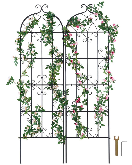 VEVOR 71 x 20 in, 2 Packs Rustproof Metal Garden Flower Trellis, Outdoor Climbing Rose & Cucumber Support, Decorative Clematis Trellis for Courtyards & Lawns