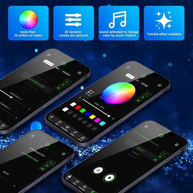 AMKI High Brightness Dual Color 32W Twinkle Sound Mode RGBW Light Source Engine Driver Remote/APP Control Dual Port Starlight Box Motor for Fiber Optic Star Ceiling Light Kit