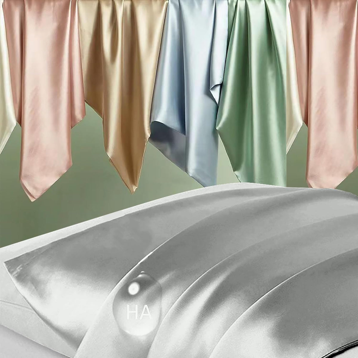 Mulberry Silk Pillowcases - King Size Natural Silk Satin for Hair & Skin | Silver Grey with Zipper