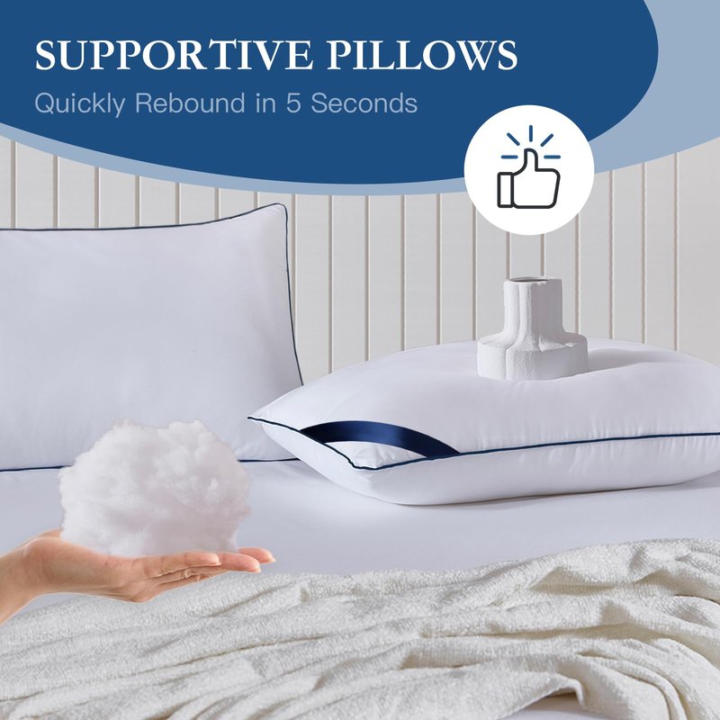Meoflaw Pillows King Size Set of 4,Soft Microfiber King Pillows with Hollow Fiber,Hotel Quailty Bed Pillows for Sleeping 4 Pack for Back,Stomach Sleeper