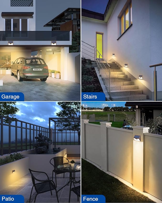 Peasur Solar Lights Outdoor Motion Sensor Waterproof, 1Pack 140LED Brown Solar Powered Fence Light, 3 Modes Security Wall Lights for Garden Yard Outside(Warm White)