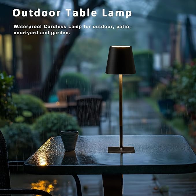 4 Pack Led Cordless Table Lamps-Wireless Rechargeable Lamps Bulk of 4,Waterproof Outdoor Table Lamp for Patio/Restaurant/Dinner Dining Desk Top Lights/Kitchen Countertop, Value Pack of 4,Multiple Set