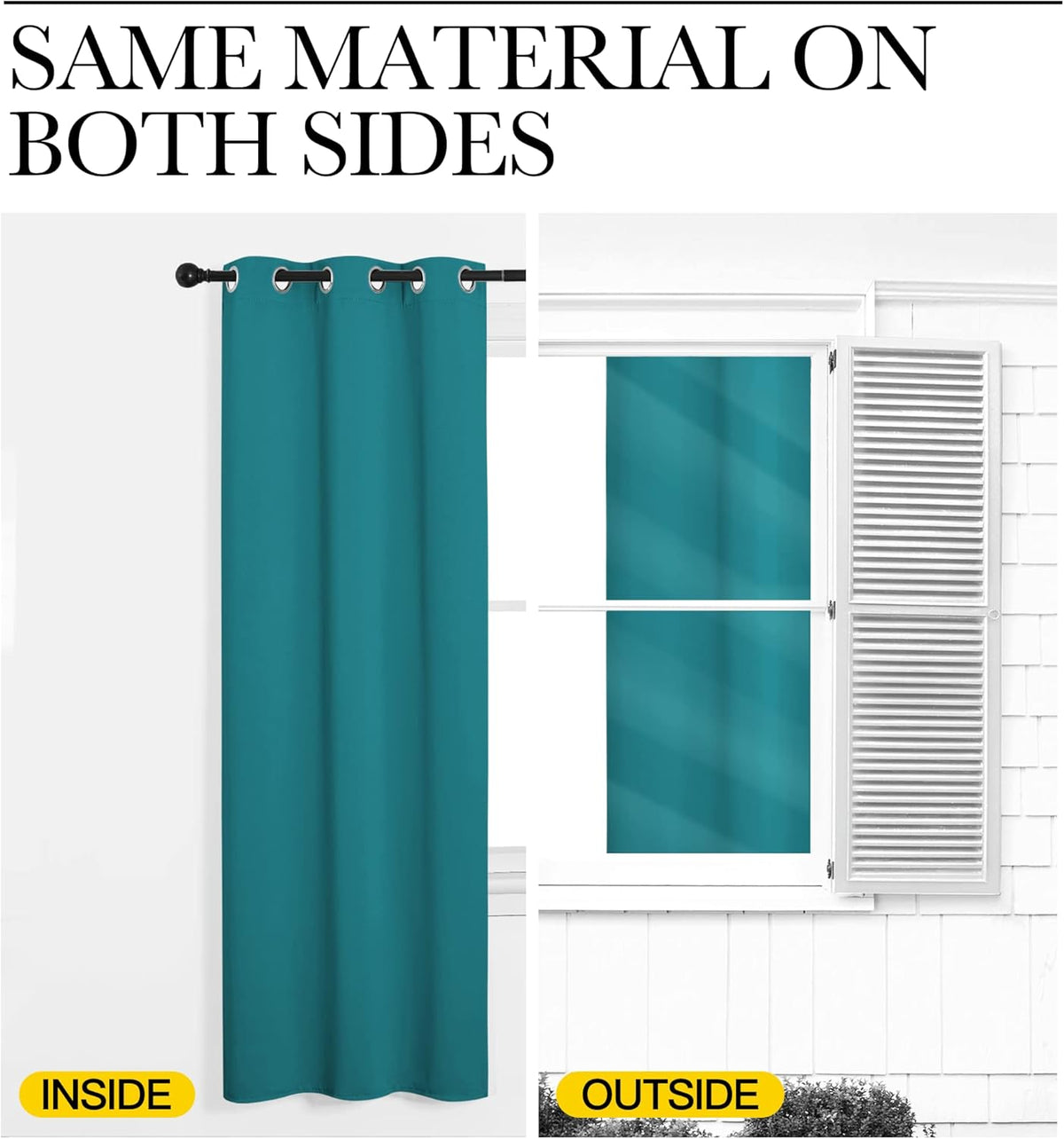 NICETOWN Blackout Curtains - Room Darkening Thermal Insulated Grommet Panels | 84 Inch, Peacock Teal, 2 Pieces