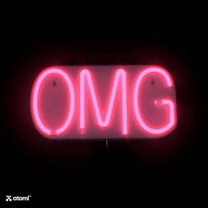 Atomi Smart Neon LED Light I Decorative Wall Art for Bedrooms, Bars & DIY Designs I USB Powered, 10 ft Cord - OMG - Pink