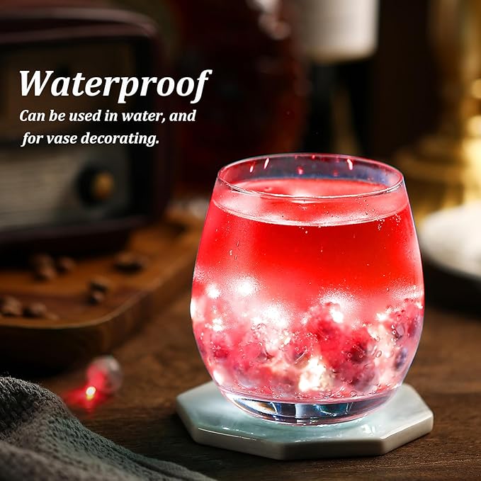 AIKEI 50pcs LED Balloon Lights,Red Mini Balls Lights,Long Standby Time Party Lamps,Waterproof for Paper Lantern,Easter Eggs Decor, Valentines Day Halloween Wedding Birthday Party Decoration