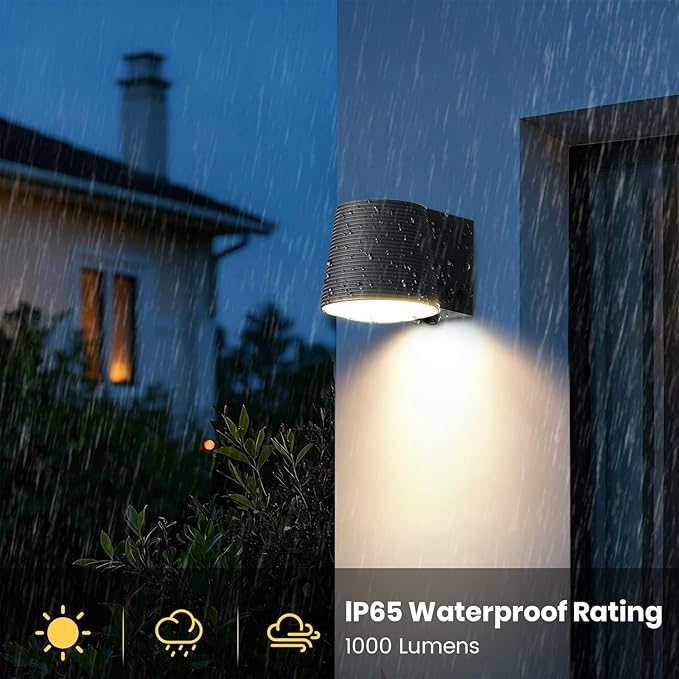 Outdoor Wall Light Fixture, AC/Solar Charging Front Porch Lights Wall Mount Waterproof, 2700K/4000K/6500K, Dusk to Dawn Outdoor Lighting Motion Sensor for Door Entryway Garage, Darkgrey, 1pcs