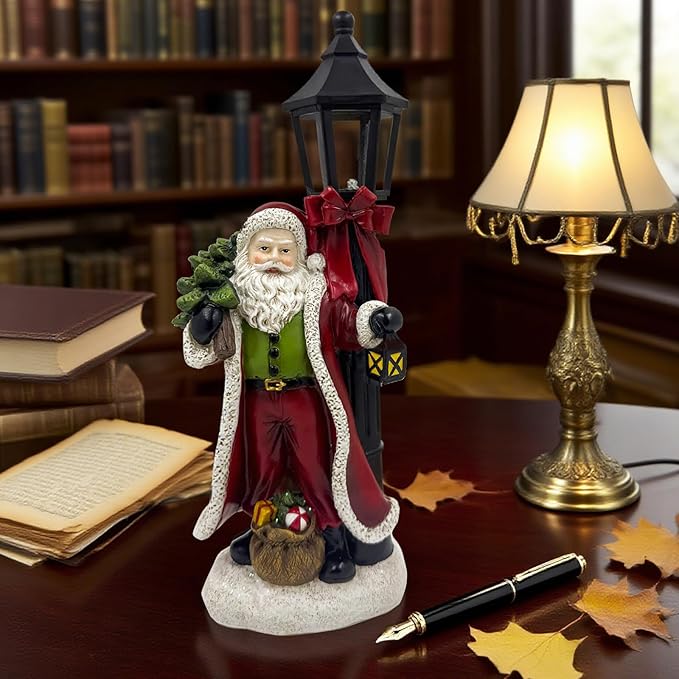 Christmas Santa Light for Xmas Party Decoration Christmas Ornament Christmas Tree Claus Santa Snowy Ground Lamp Winter with Box for Home Table Garden ATR Decor