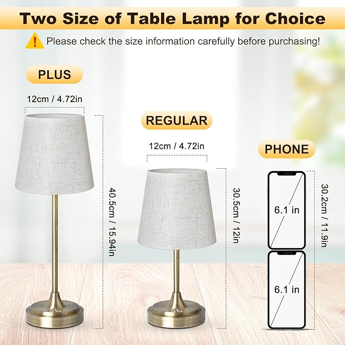Cordless Table Lamp Rechargeable,5000mAh Battery Operated Desk Lamp,3 Colors & 7 RGB Stepless Dimmable,Touch Ambient Light for Bedside,Bedroom,Dining Room,Living Room,Bronze,FlaxenShade