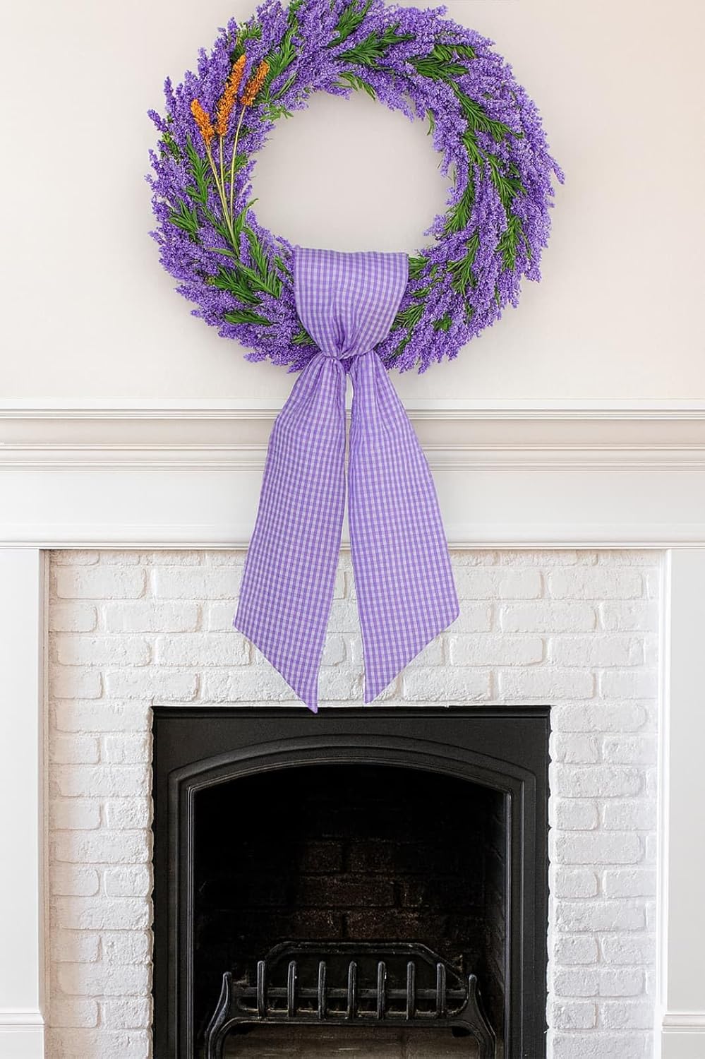 Purple Gingham Bow Set by [Brand Name] - Elegant 2-Pack Door Decoration | 5.12" Wide x 54.33" Long