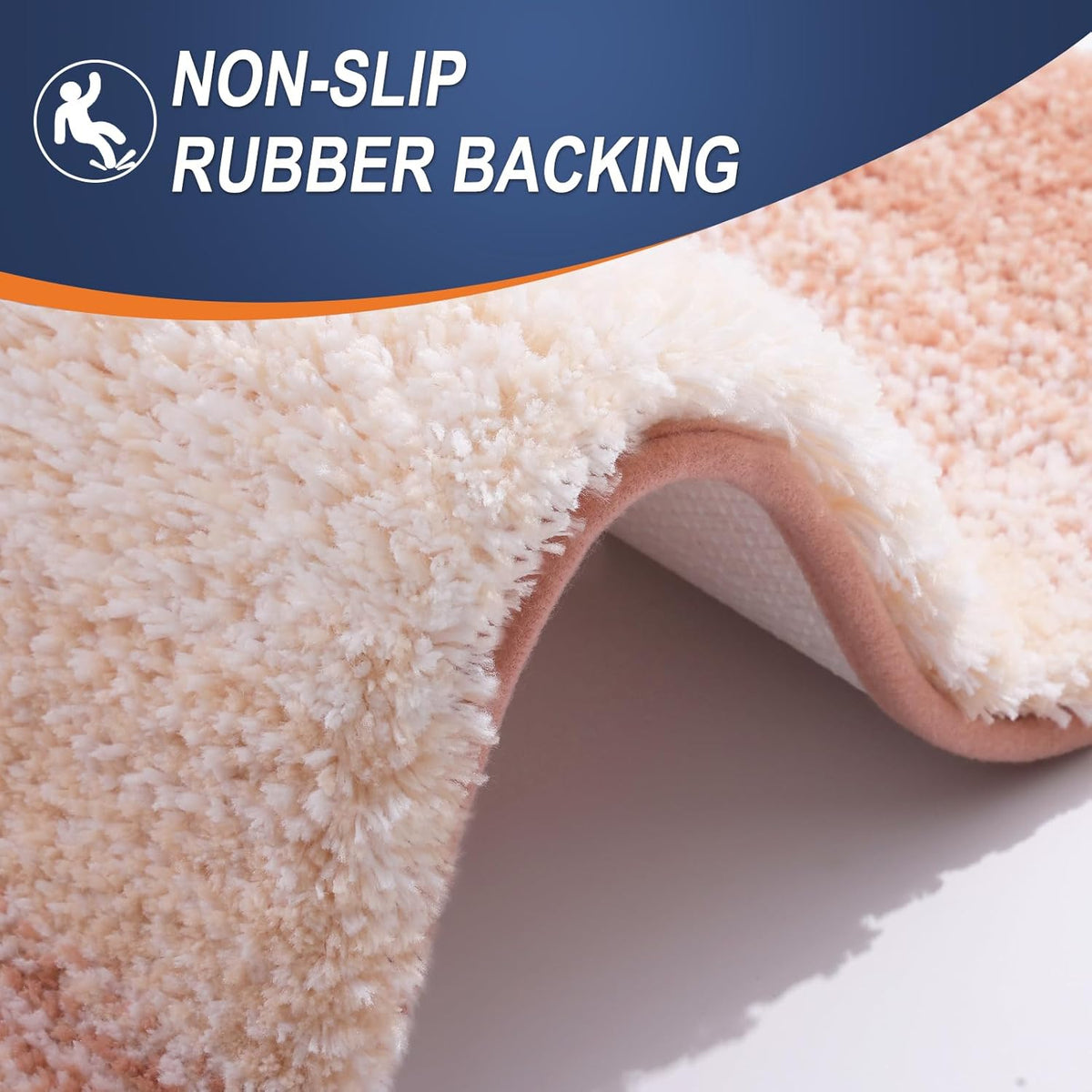OLANLY Bathroom Runner Rug - Extra Soft Microfiber Mat | Quick-Dry, Washable 70x24 in Peach