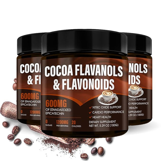 High Flavanol Cocoa Powder, Cocoa Flavanols 1200mg & Flavonoids, Improve Circulation, Energy, Supports Heart Health (3)